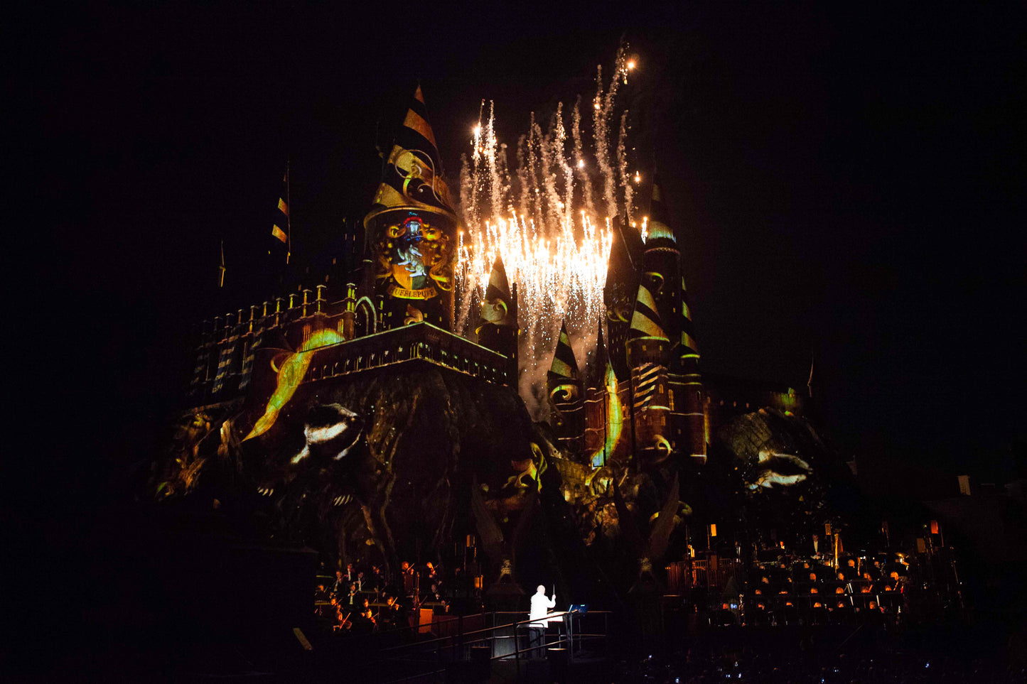 Nighttime Lights at Hogwarts Castle