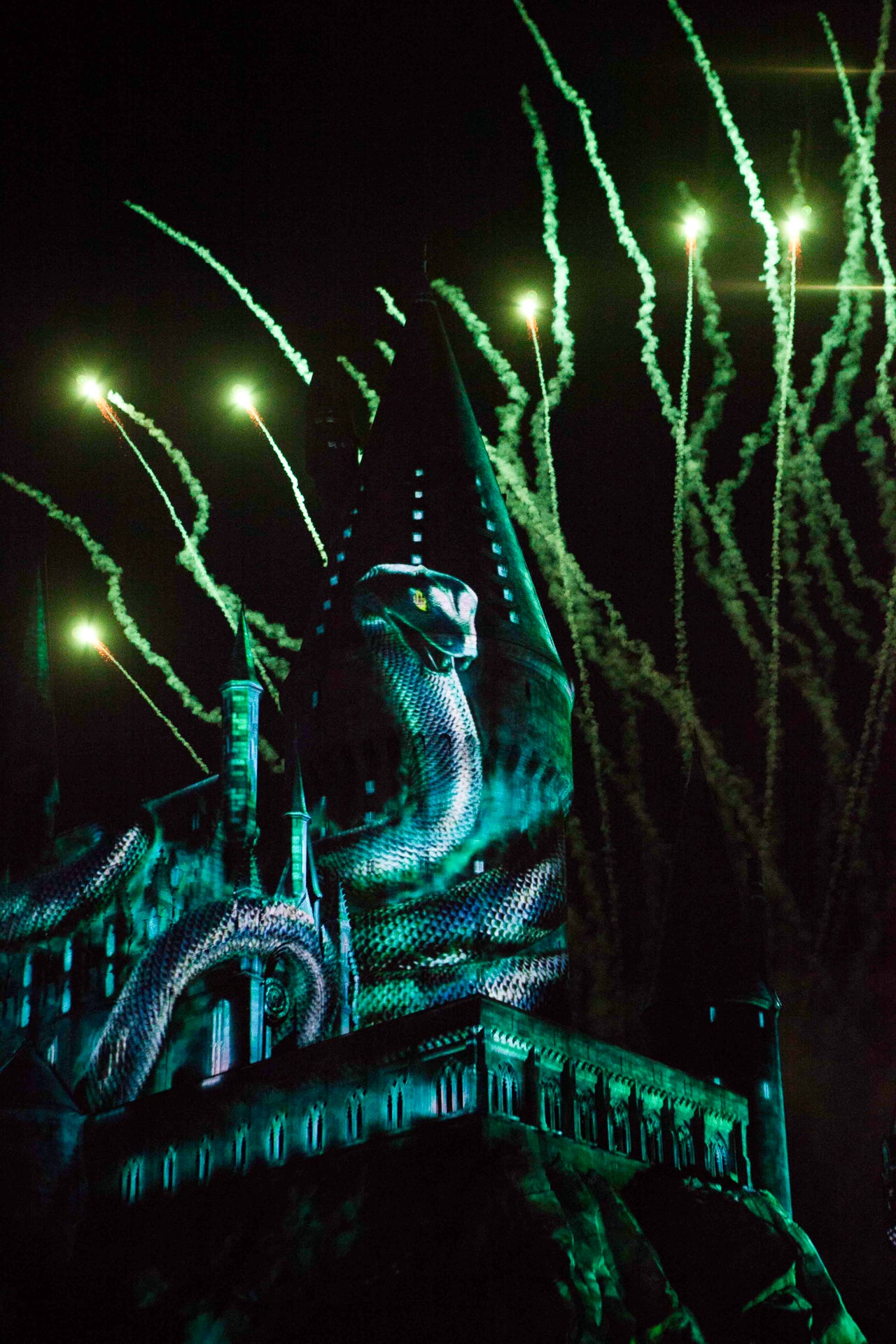 Nighttime Lights at Hogwarts Castle