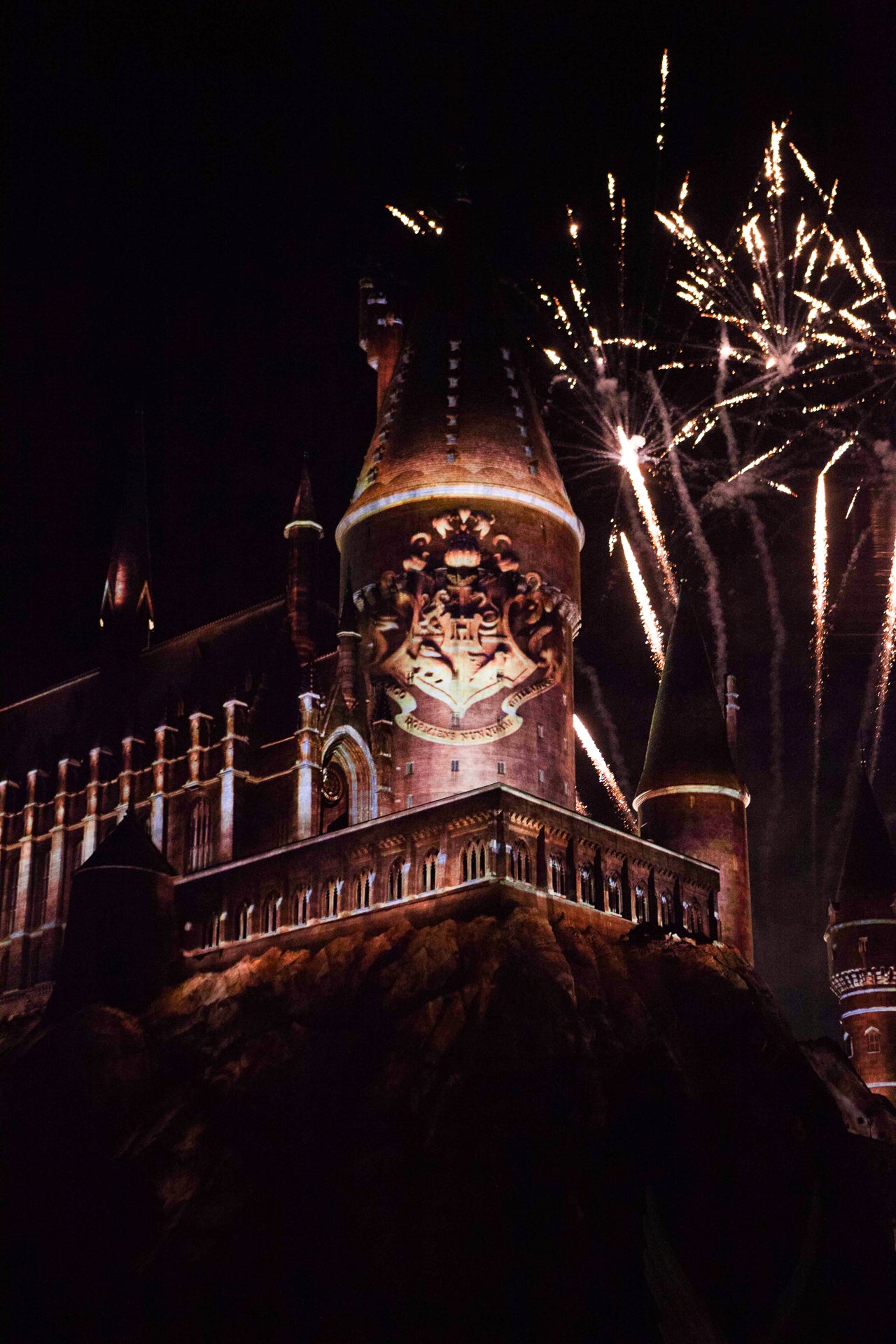 Nighttime Lights at Hogwarts Castle