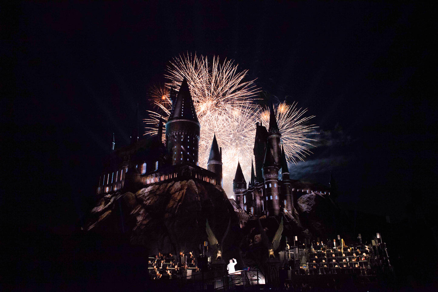 Nighttime Lights at Hogwarts Castle