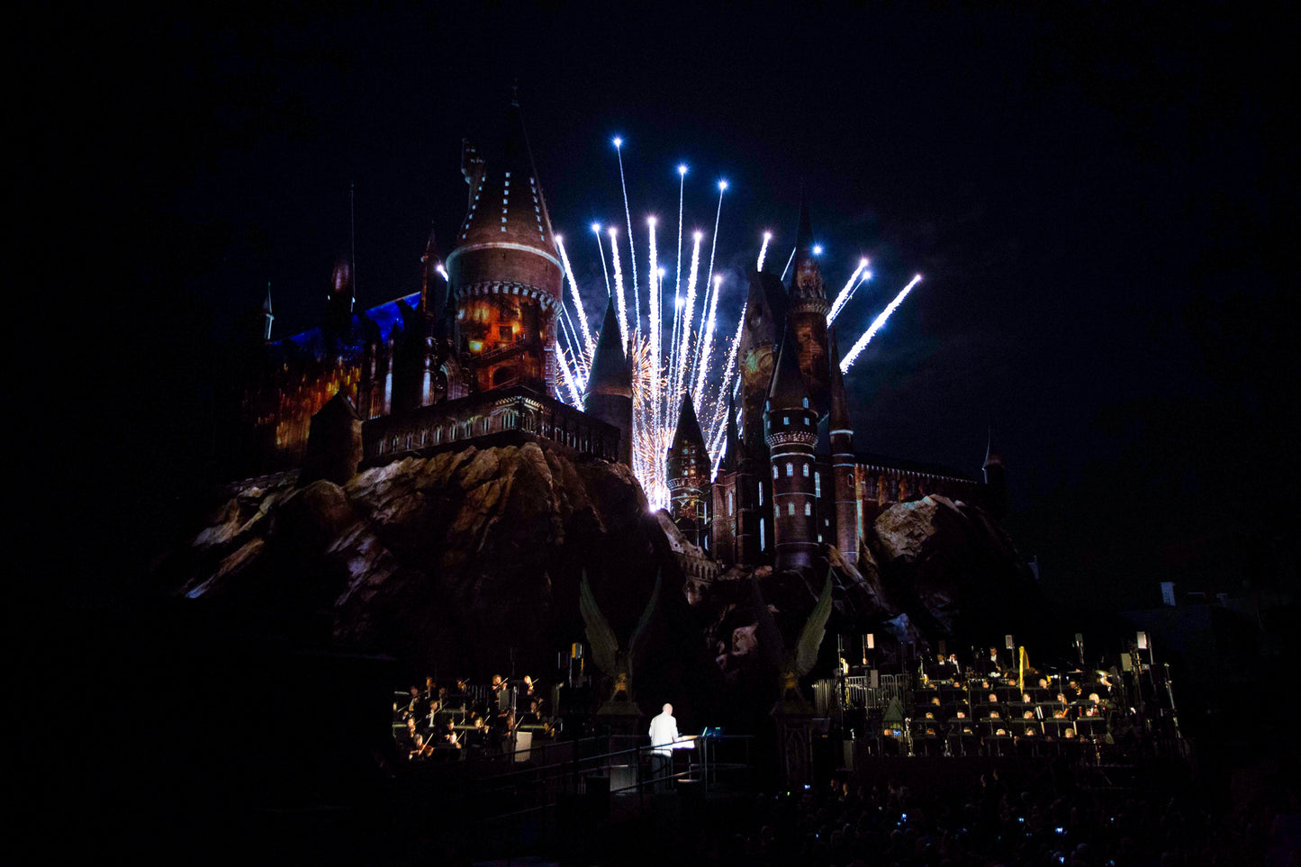 Nighttime Lights at Hogwarts Castle