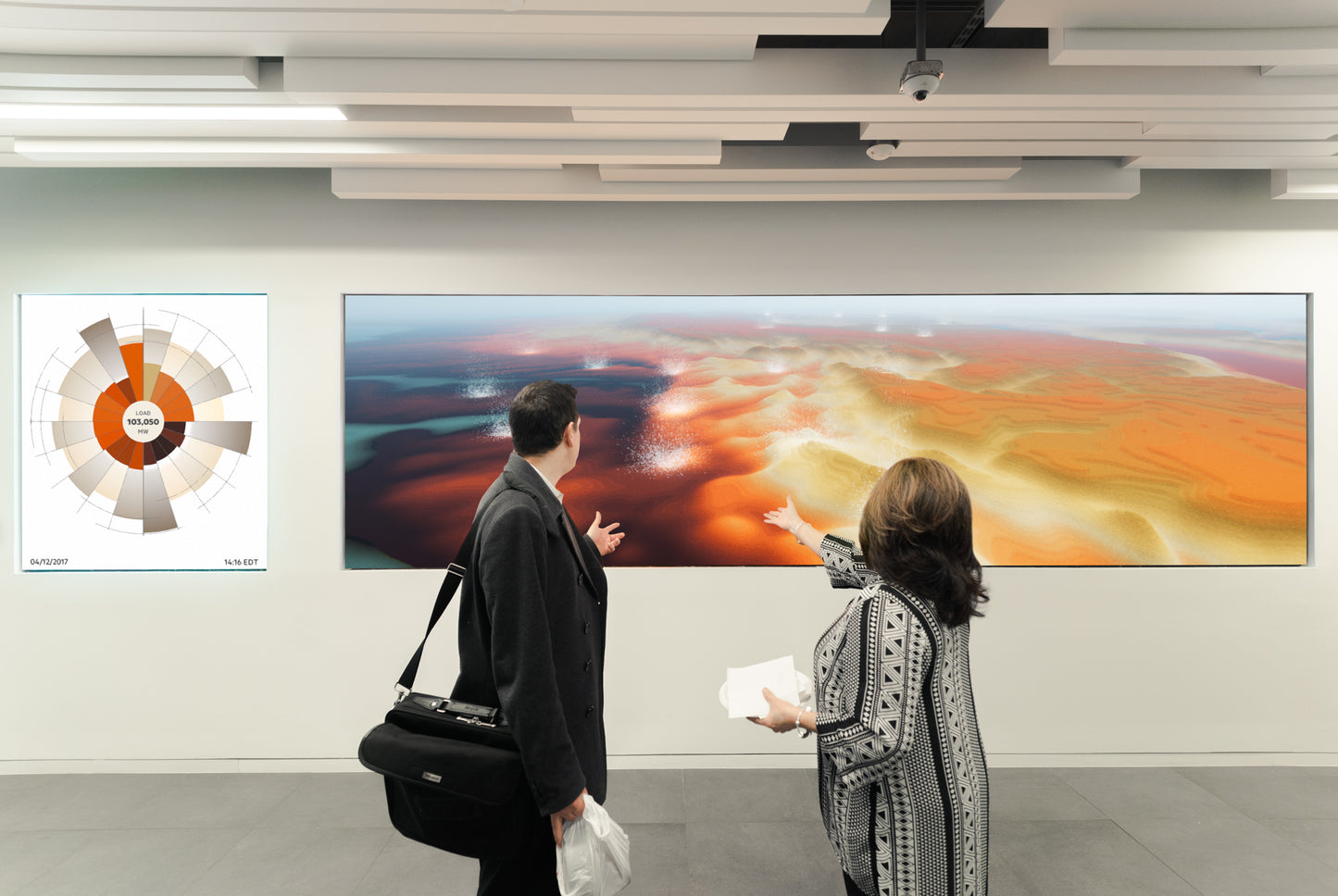 Le mur médiatique des bureaux d’Exelon Corp