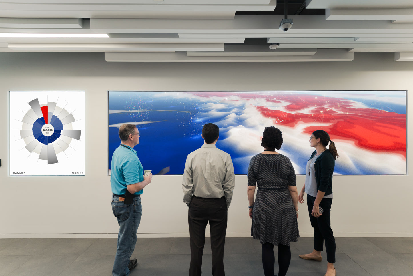 Le mur médiatique des bureaux d’Exelon Corp